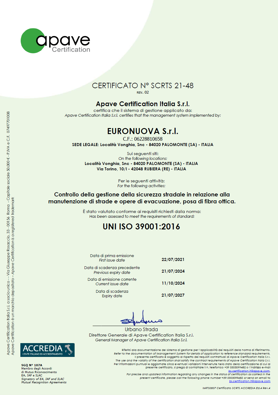 UNI ISO 39001:2016