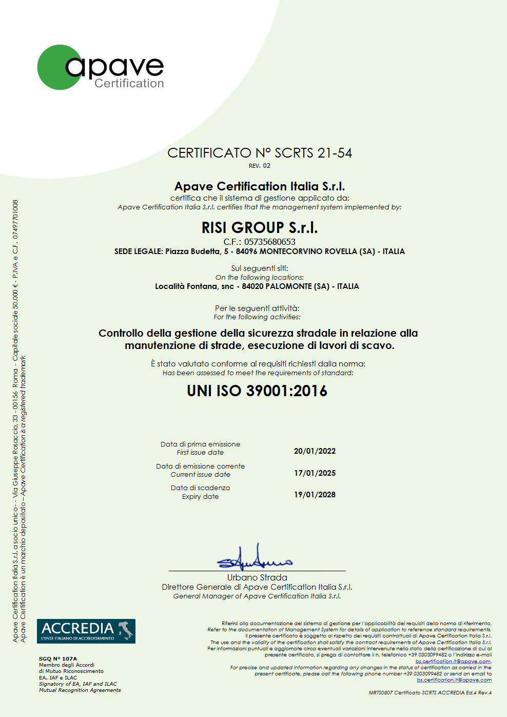 UNI ISO 39001:2016