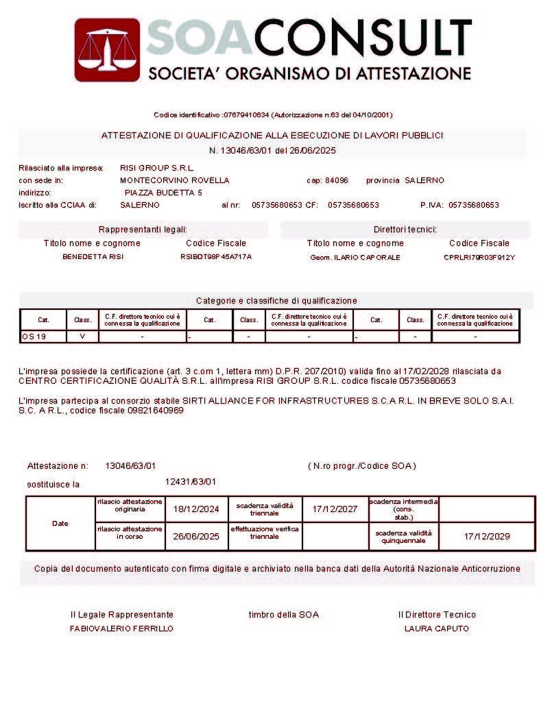 Qualificazione alla esecuzione di lavori pubblici